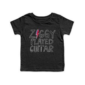 JUNIOR RAGS X DAVID BOWIE OFFICIAL ZIGGY PLAYED GUITAR BLACK BABY T-SHIRT
